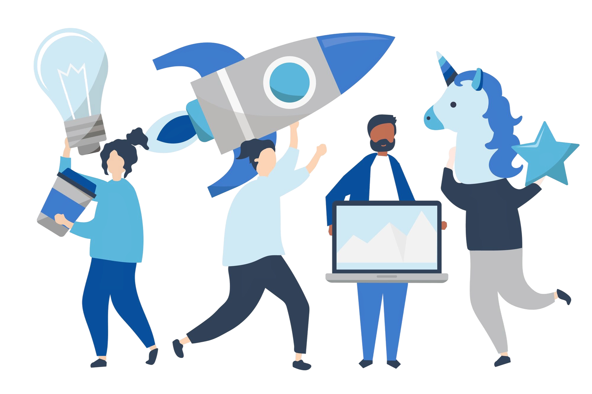 DOONYA LABS imagespeople-characters-holding-creative-business-concept-icons
